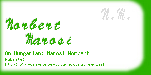norbert marosi business card